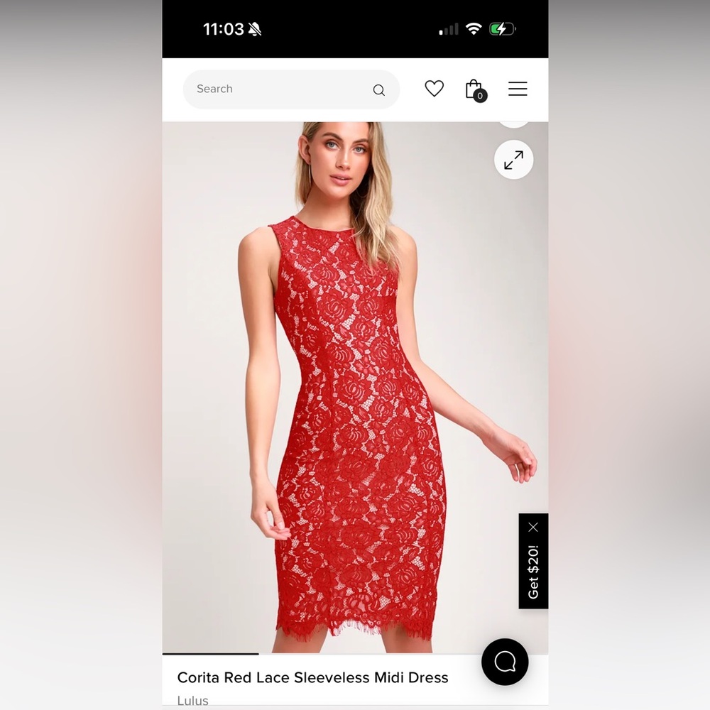 LULUS Corita Red Lace Sleeveless Midi Dress